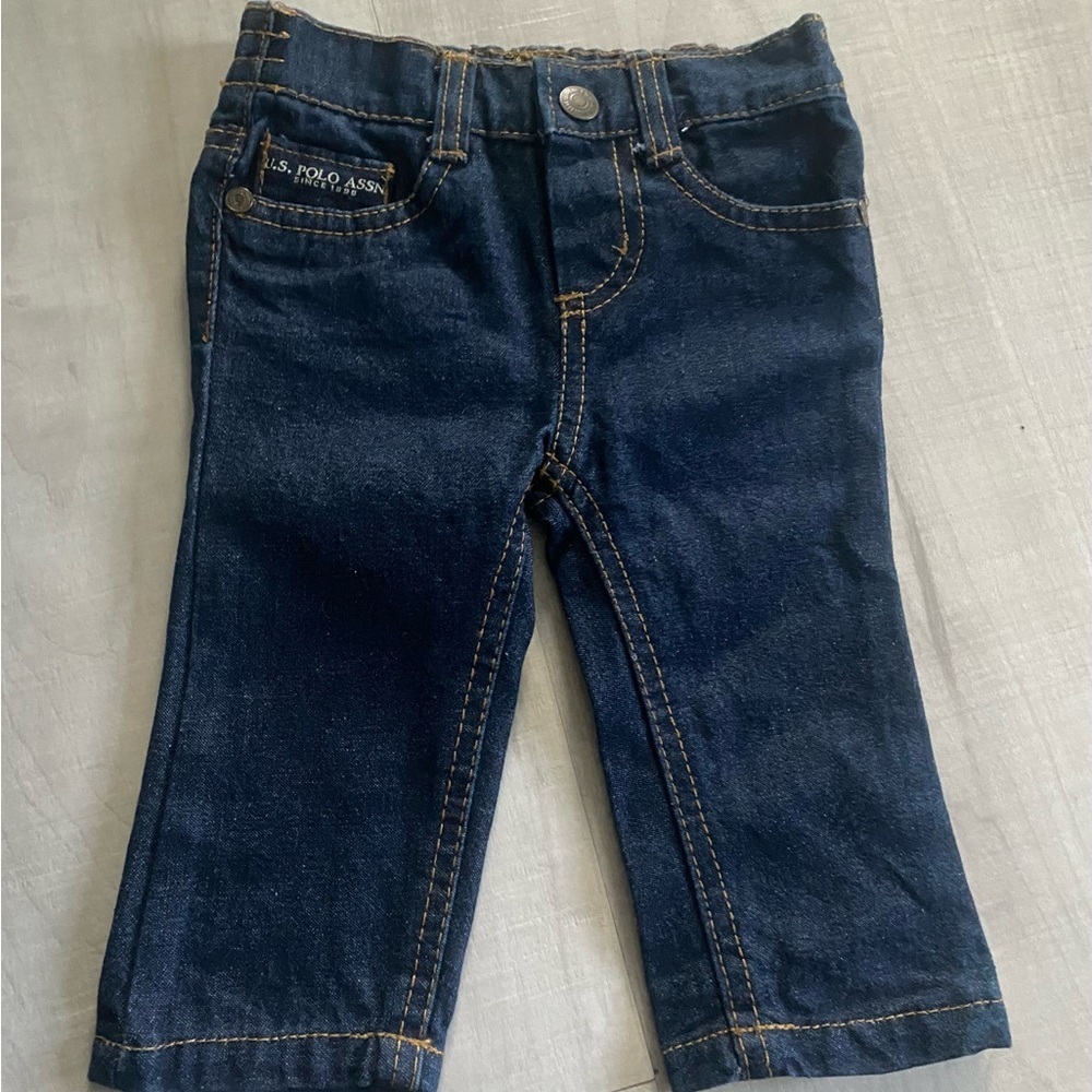 U.S. Polo Assn. Kids' Blue Denim Jeans boys size 3-6 months